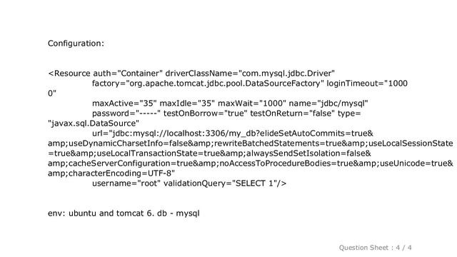 MySQL : Missing connections in tomcat jdbc connection pool смотреть онлайн