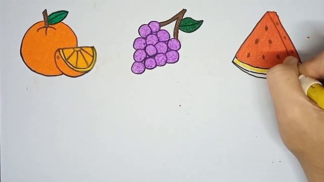 Drawing Fruits??? Simple Fruits Drawing For Kids ??? Easy Drawing Fruits смотреть онлайн