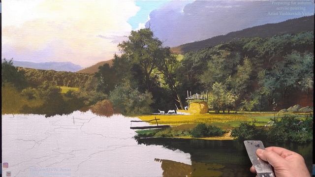 Preparing For Autumn / Acrylic Landscape Painting / Summer Landscape. Viktor Yushkevich. #101