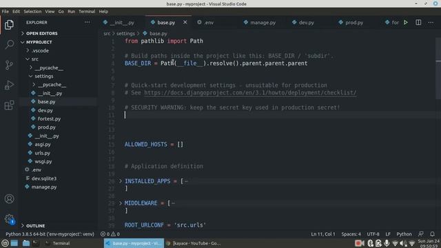 Django Projelerinde .env dosyasını kullanmak смотреть онлайн