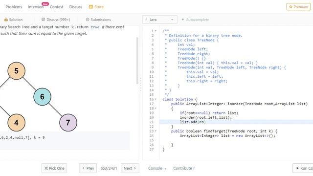 Leetcode 653 : Two Sum IV - Input is a BST Solution in Java смотреть онлайн
