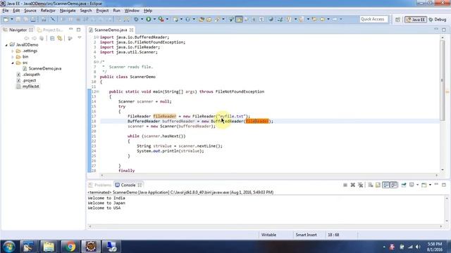 How to read the file content using Scanner and BufferedReader in Java? | Java IO | Java Tutorial смотреть онлайн