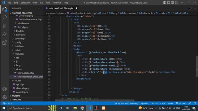 #04 DELETE FEEDBACK FORM | Laravel Project |MMA Project смотреть онлайн