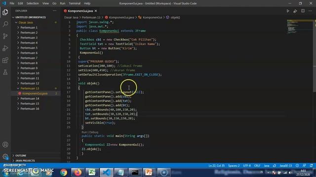 Belajar Dasar Pemrograman Java #13 | Graphical User Interface (GUI) смотреть онлайн
