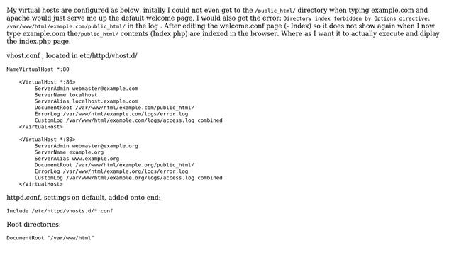 How can I get HTTPD to serve the html/php files and not list/index them when they are in folder... смотреть онлайн