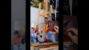 Видео урок "Лис" . Нарисовать лиса масляными красками.