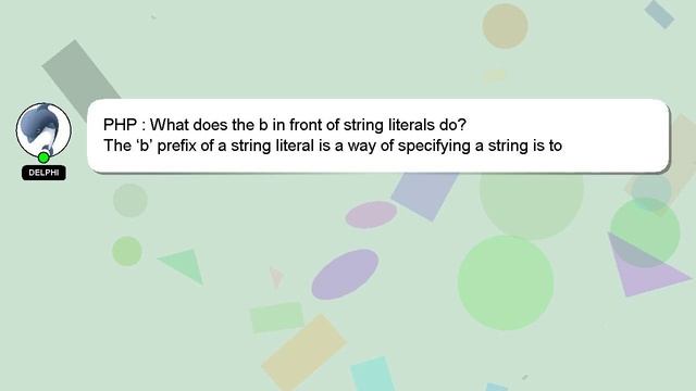 PHP : What does the b in front of string literals do? смотреть онлайн