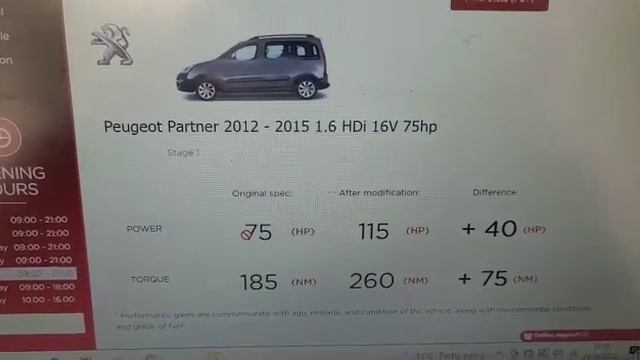 Peugeot Partner 1.6HDi in today for a stage one custom remap. смотреть онлайн