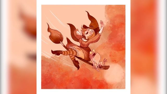 Процесс создания иллюстрации - Ведьма на метле (Procreate) смотреть онлайн