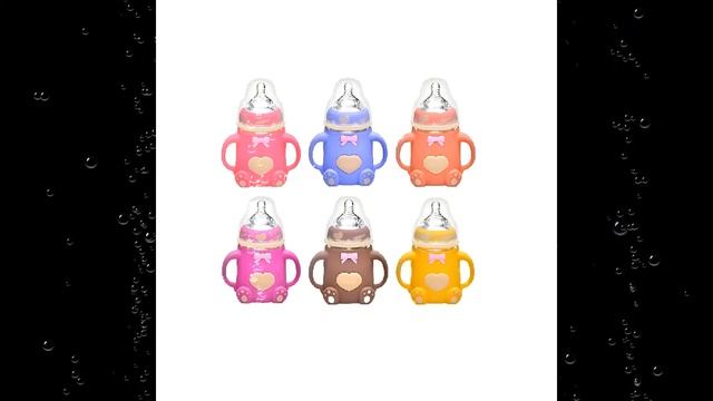 ✅ BABY INFANT BOROSILICATE GLASS BPA FREE ANTI COLIC WIDE MOUTH FEEDER BOTTLE WITH PROTECTIVE SILI смотреть онлайн