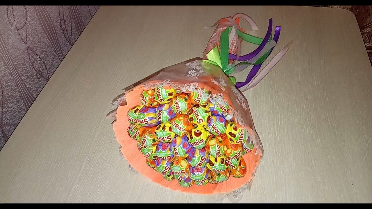 Букет из чупа чупсов на шпажках смотреть онлайн