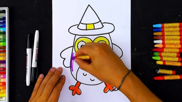 Как нарисовать СОВУ в ШЛЯПЕ на Хэллоуин от РыбаКит смотреть онлайн