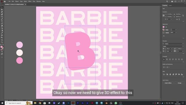 Inflated text effect for beginners | 2D to 3D | Adobe Illustrator Tutorial смотреть онлайн