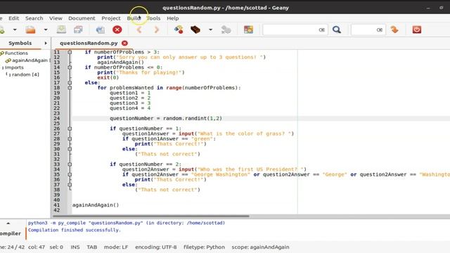 Python: Python Random Questions Program смотреть онлайн