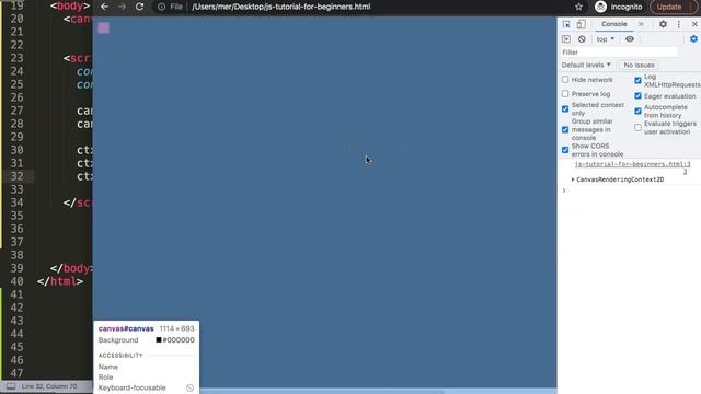 Draw Line in Canvas | Canvas API Javascript Tutorial For Beginners Part 3 смотреть онлайн