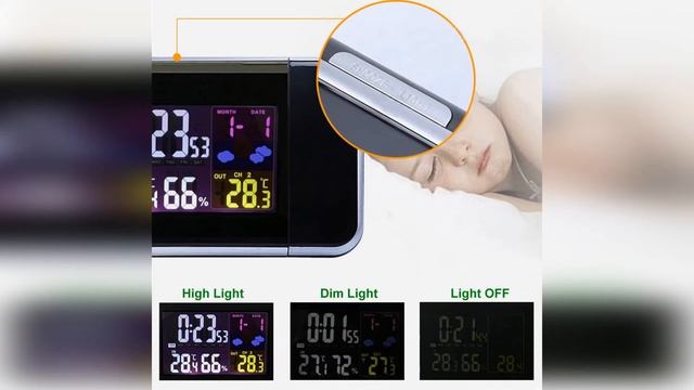 ⏰Часы с метеостанцией с проекцией времени на потолок и стену смотреть онлайн