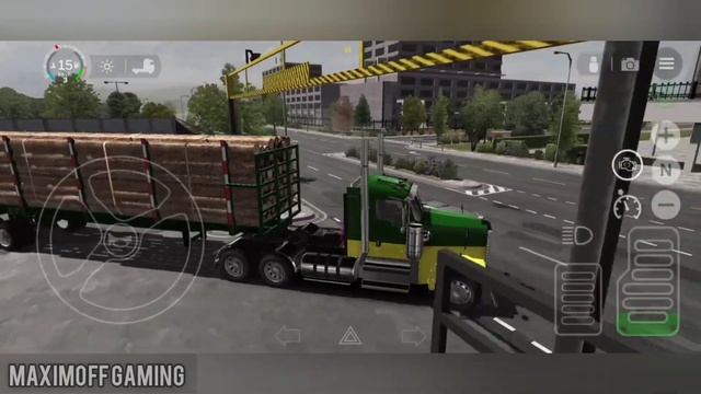 Universal Truck Simulator | Kenworth W900 Day Cab + Open Pipe Wooden Logs Trailer Testing Footage смотреть онлайн