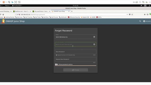 OWASP Juice Shop Password Reset смотреть онлайн