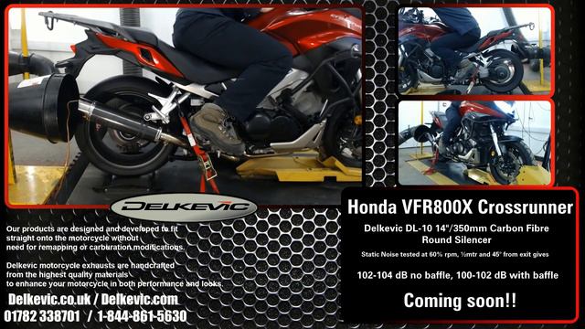 Delkevic 14"/350mm DL-10 Carbon Fibre Round exhaust on a 2017 Honda VFR800X Crossrunner смотреть онлайн