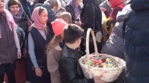 Освящение куличей, яиц и пасхальной снеди. Великая Суббота перед Пасхой 2022 года.