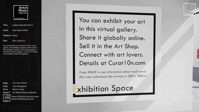 White Space Virtual Gallery - Interactive Exhibition Space for Artists (by Curat10n) смотреть онлайн