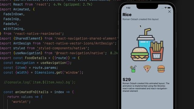 React-Native Animated Layout using SharedElement and Reanimated 2 смотреть онлайн