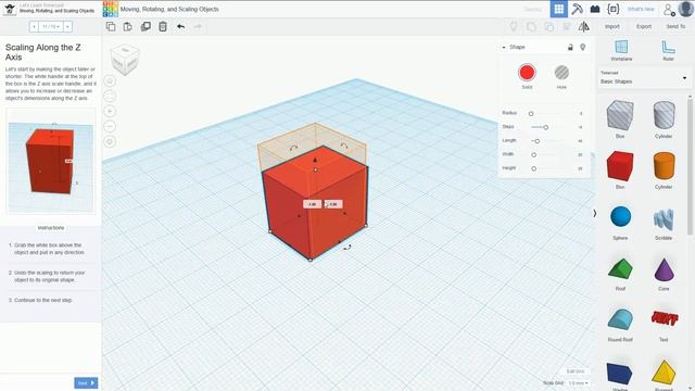 TinkerCad - Tutorial 2.3 - Moving, Rotating and Scaling Objects смотреть онлайн