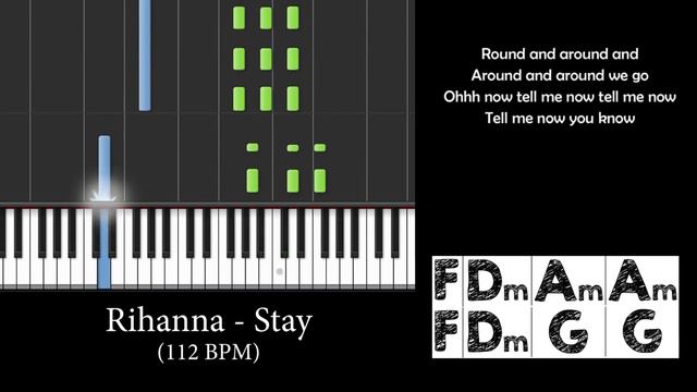 Rihanna “Stay” Piano Chords & Lyrics