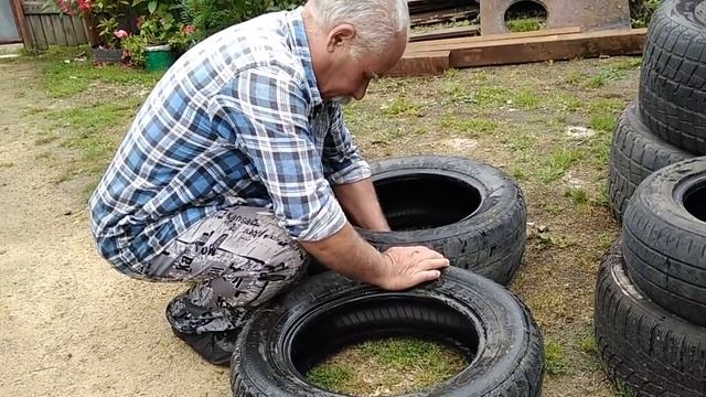 Опорная сстенка из колес