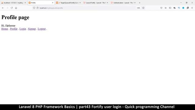 #43 Laravel 8 PHP Framework Basics | Fortify User Login | Quick programming tutorial смотреть онлайн