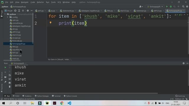 For loop in Python | Python Tutorials for Beginners in English | Part-19 | #Python смотреть онлайн