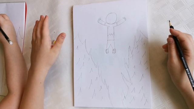 Как нарисовать летящего человечка. смотреть онлайн