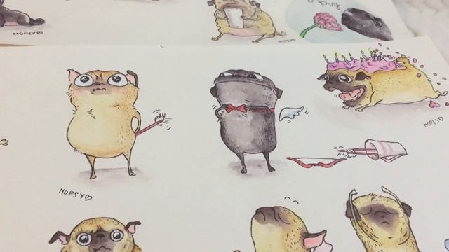 Обзор моих рисунков мопсов inkpug смотреть онлайн