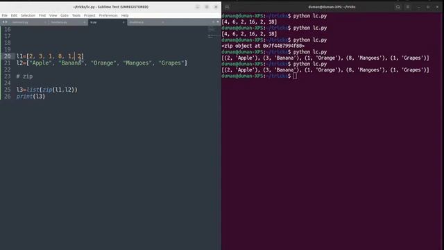 List Comprehension and Zip смотреть онлайн