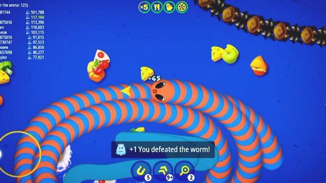 Worms zone io Top 1 Slither magic snake game/ big food for biggest snake Amir gaming, # 43 смотреть онлайн