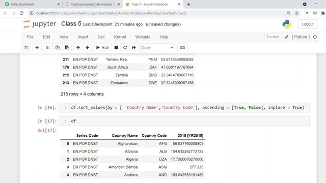 Python Pandas tutorial Class 5 |Sorting & Dropping Data смотреть онлайн
