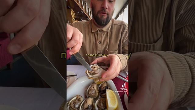 Как правильно есть устрицы #устрицы #морепродукты #турция смотреть онлайн