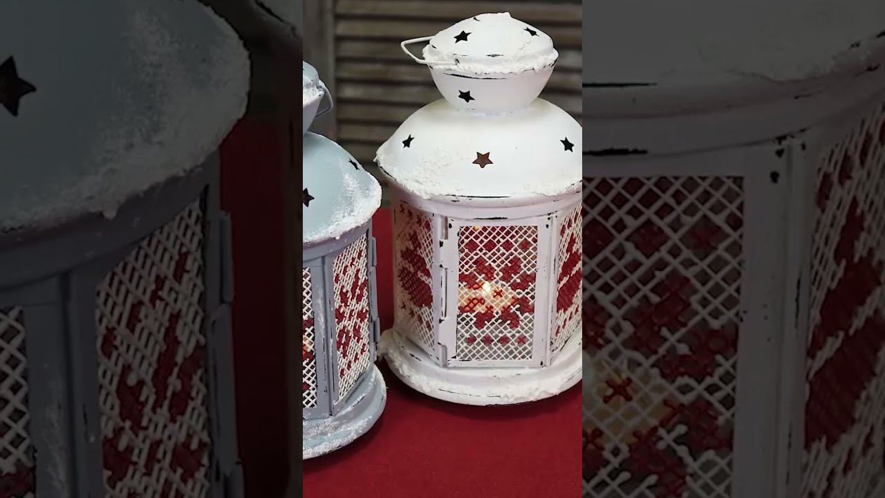 Создаём новогодние украшения для дома: декорируем фонарик из Икеи #shorts #новогодниеукрашения смотреть онлайн