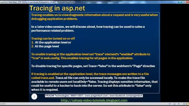 Tracing in asp dot net - Beginners смотреть онлайн