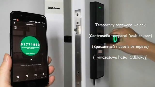 Умный электронный замок Tuya Smart со сканером отпечатка пальцев смотреть онлайн