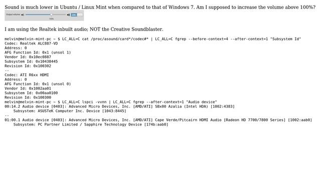 Why is there less sound volume in Ubuntu / Linux Mint when compared to Windows? смотреть онлайн