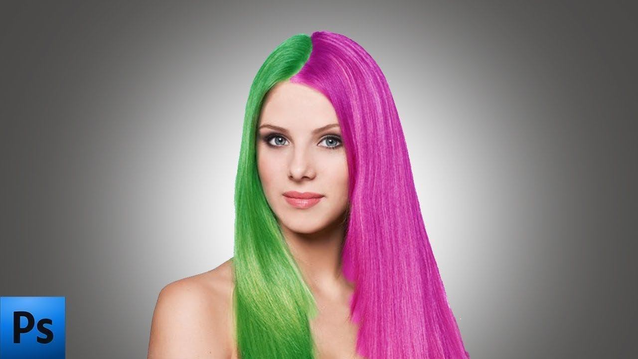 Как изменить цвет волос в фотошопе | Уроки фотошопа | photoshop tutorials смотреть онлайн