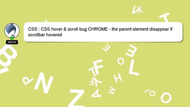 CSS : CSS hover & scroll bug CHROME - the parent element disappear if scrollbar hovered смотреть онлайн