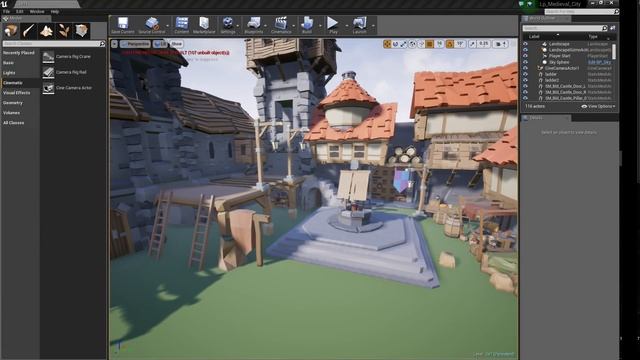 Speed Level Art - LowPoly Medieval City - Unreal Engine 4 смотреть онлайн