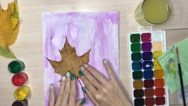 Печать осенними листьями. Букет. смотреть онлайн