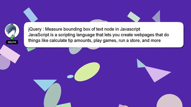 jQuery : Measure bounding box of text node in Javascript смотреть онлайн