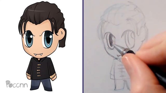 Cómo Dibujar Al Conde Drácula Chibi (Van Helsing)