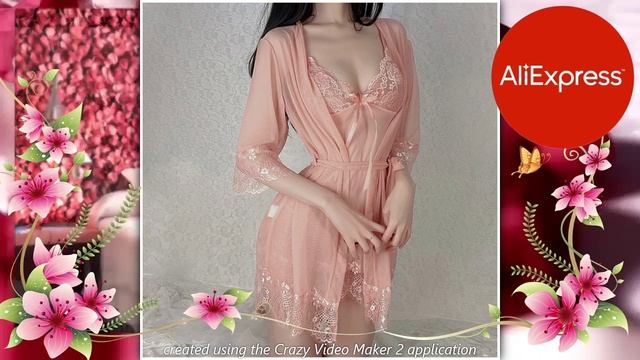 AliExpress. Женская пижама, кружевное сетчатое платье-комбинация, прозрачная пижама, женская пижама