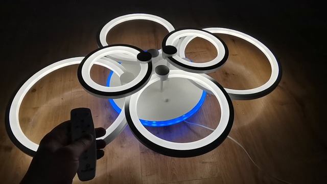 Демонстрация режимов работы светодиодной управляемой люстры Profit Light 8077/6 WHT смотреть онлайн