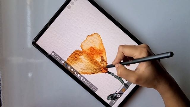 Digital watercolor painting in IBIS PAINT X, textured watercolor flower drawing смотреть онлайн